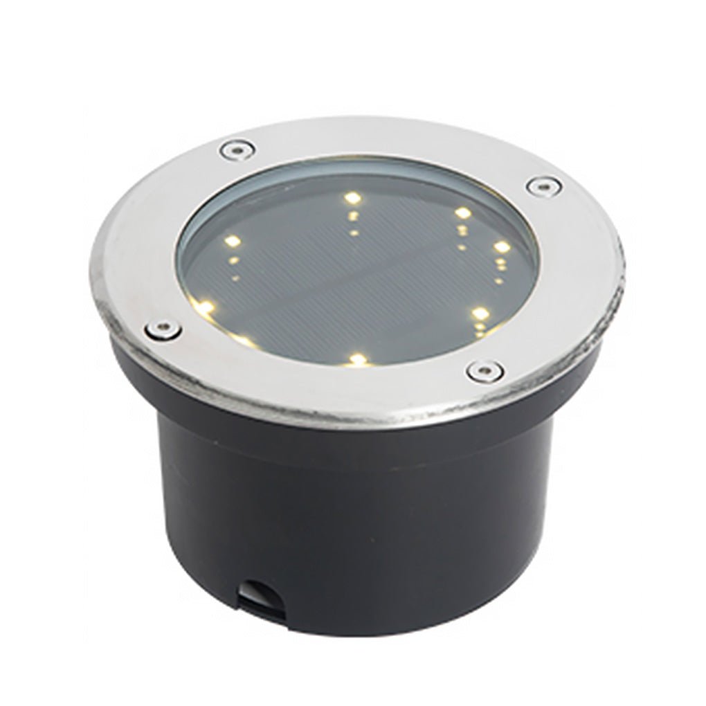 LED Waterproof Ground Dish Lights with Solar Top &amp; Side Emitting Design