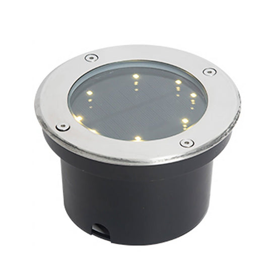 LED Waterproof Ground Dish Lights with Solar Top &amp; Side Emitting Design