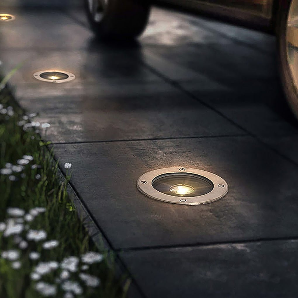 LED Waterproof Ground Dish Lights with Solar Top &amp; Side Emitting Design