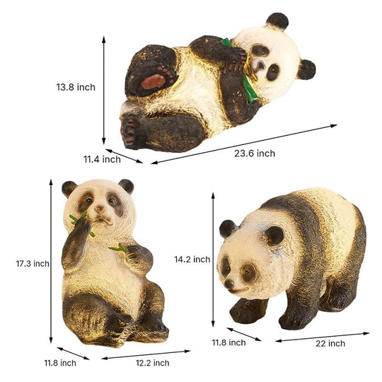 Solar Panda and Bamboo Garden LED Outdoor Lamp