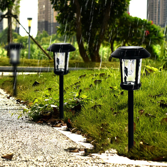 Elegant Solar LED Outdoor Post Light with Water Glass Lens
