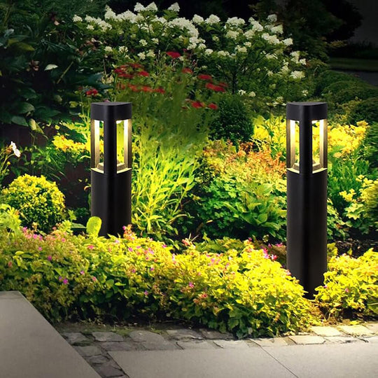 Triple Side Emitting Solar LED Garden Bollard Lights Heart Design &amp; Weatherproof