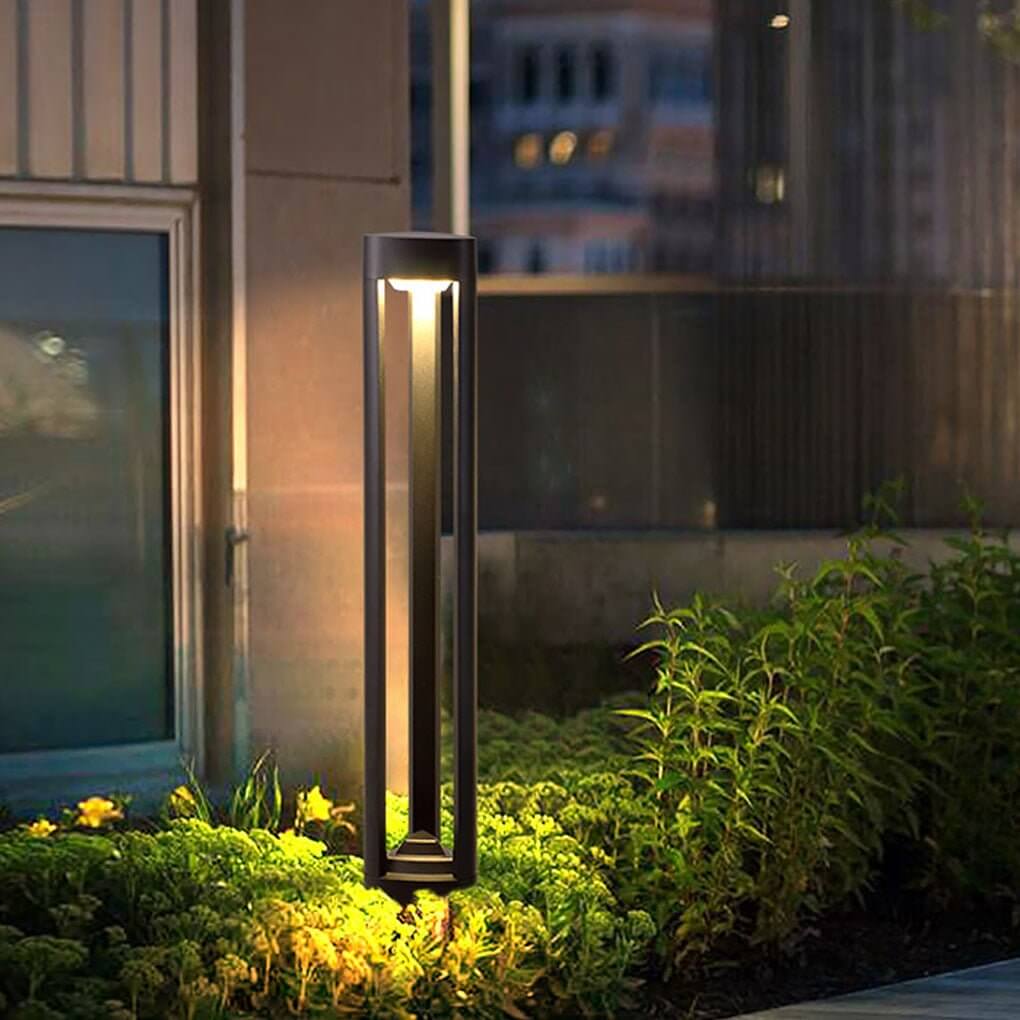 Triple Side Emitting Solar LED Garden Bollard Lights Heart Design &amp; Weatherproof