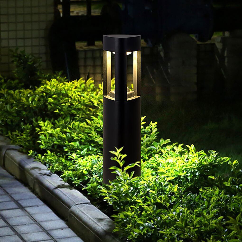 Triple Side Emitting Solar LED Garden Bollard Lights Heart Design &amp; Weatherproof