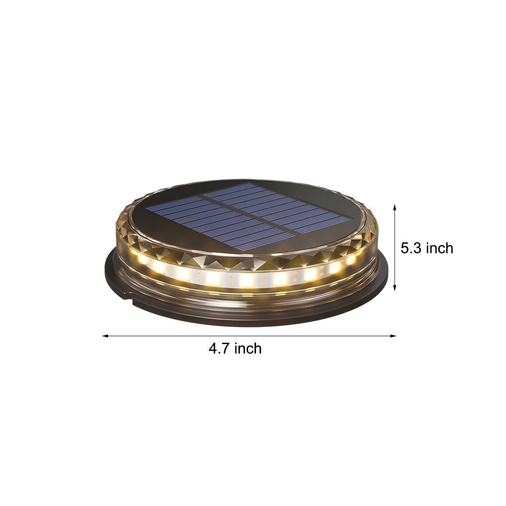 Solar Powered LED Black Disc Pathway Lights 4 Pack Outdoor Lighting