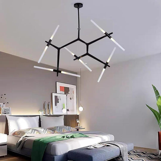 Industrial Sputnik 10-Light LED Chandelier – Black &amp; Gold