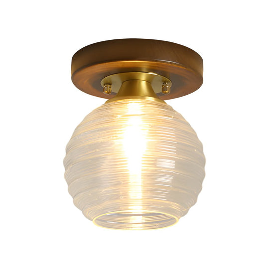 Square Iron Frame American Country Style Ceiling Light Fixture