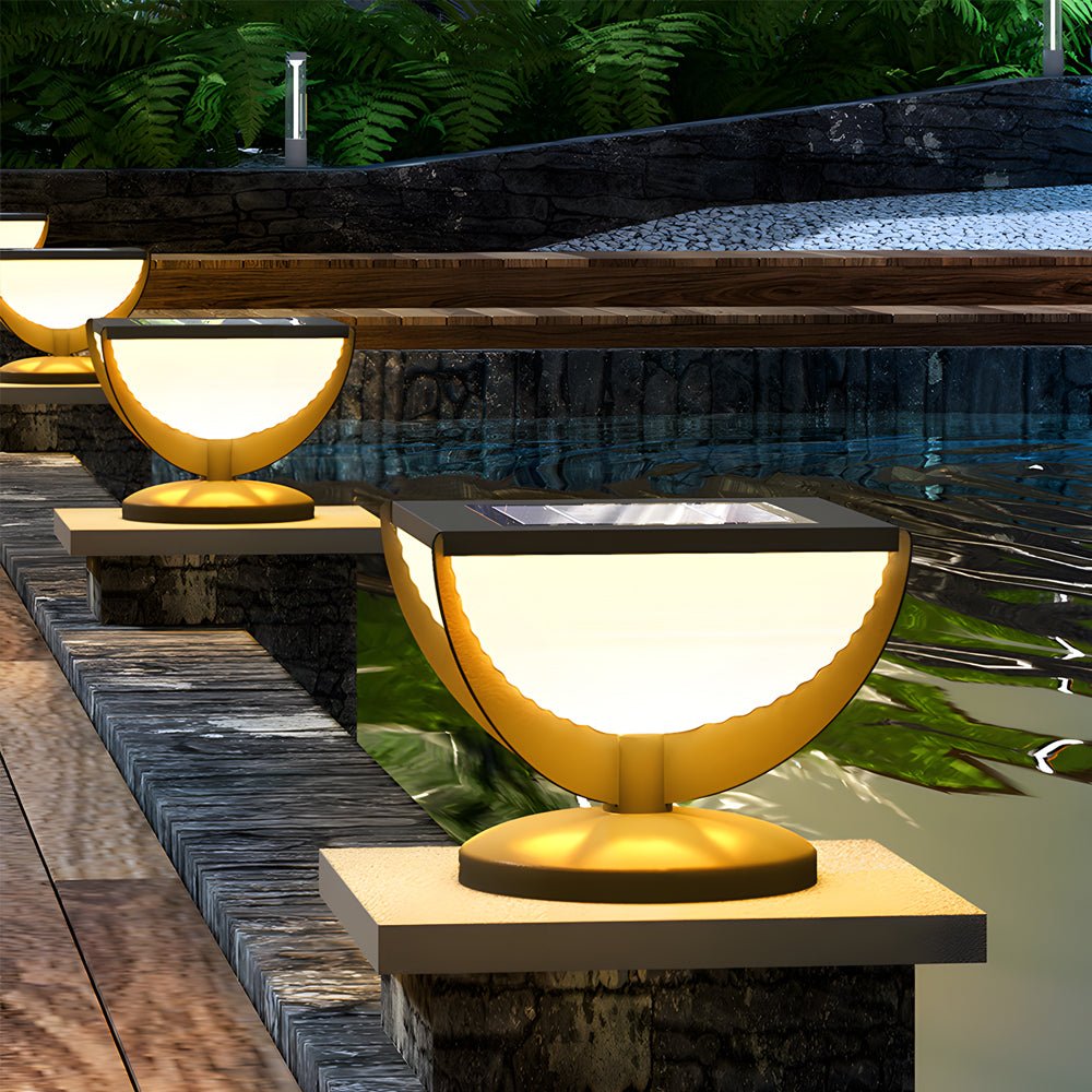 Square Metal Solar LED Outdoor Post Light