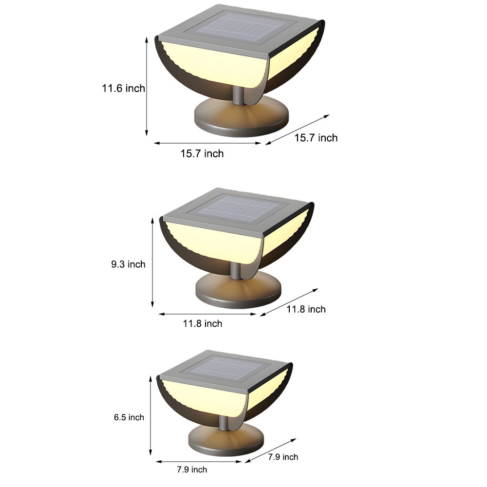 Square Metal Solar LED Outdoor Post Light