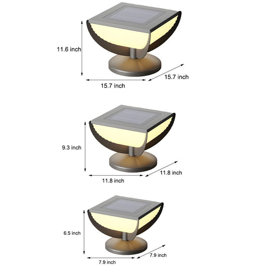 Square Metal Solar LED Outdoor Post Light