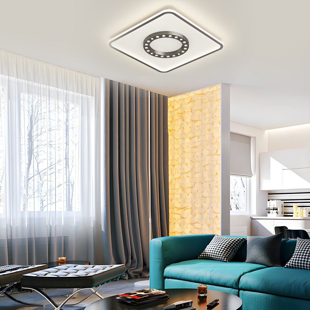 Square or Round Anti-Glare Ceiling Light with 3-Step Dimming