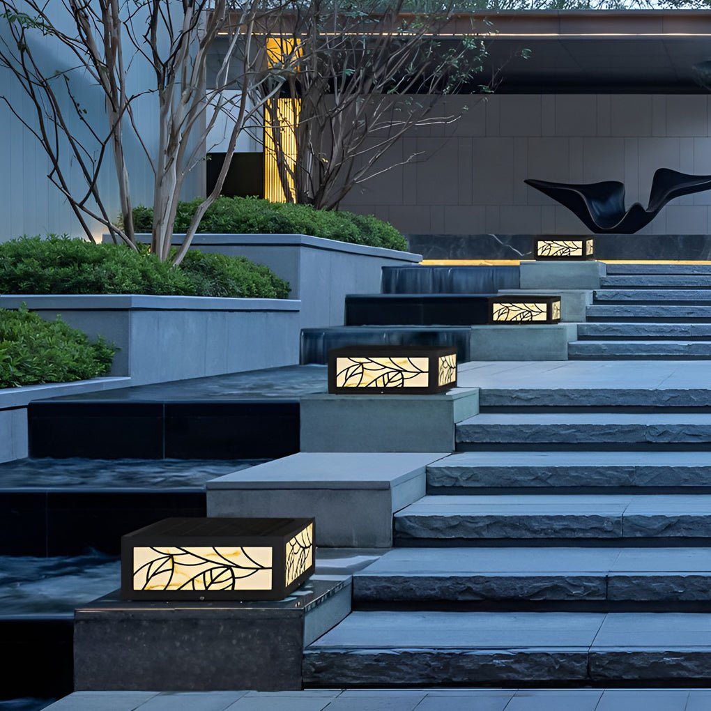 Square Waterproof LED Modern Solar Outdoor Deck Post Lights
