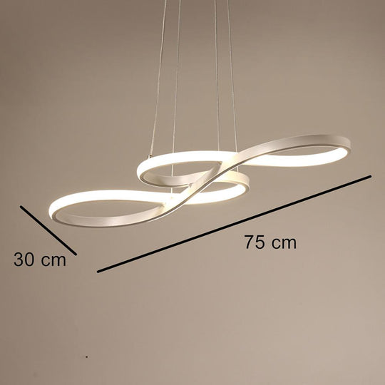 Geometric Wave Semi-Flush Chandelier – Metal &amp; Silica Gel