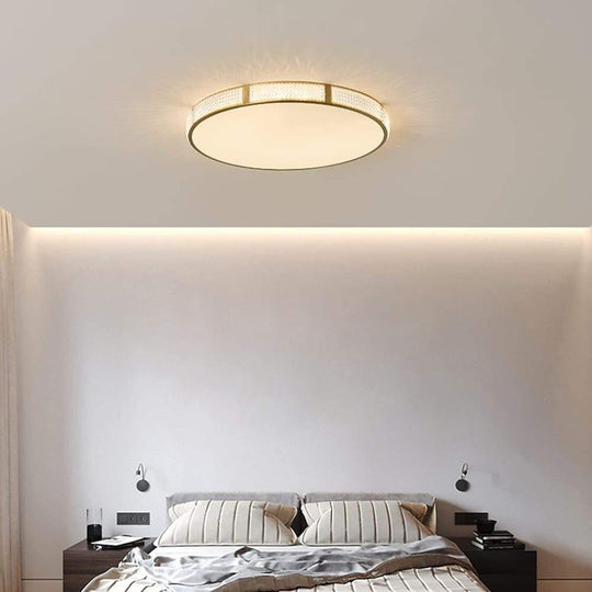 Circular Copper Acrylic LED Nordic Flush Mount Ceiling Light