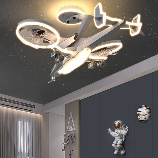 Fighter Jet Kids Ceiling Fan with Light – Full Spectrum LED &amp; Remote Control
