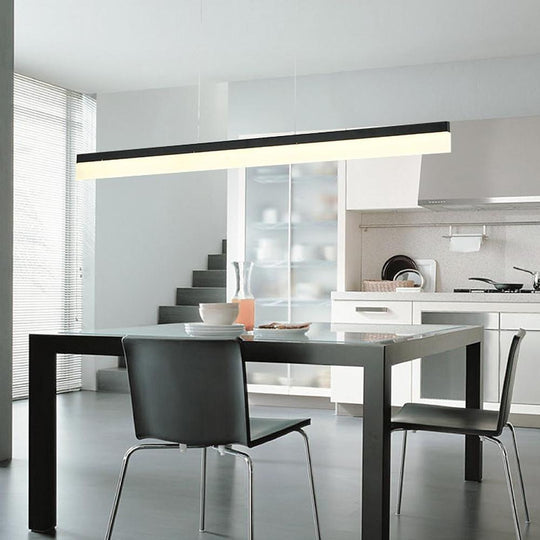 Modern Linear Aluminum Acrylic LED Pendant Light