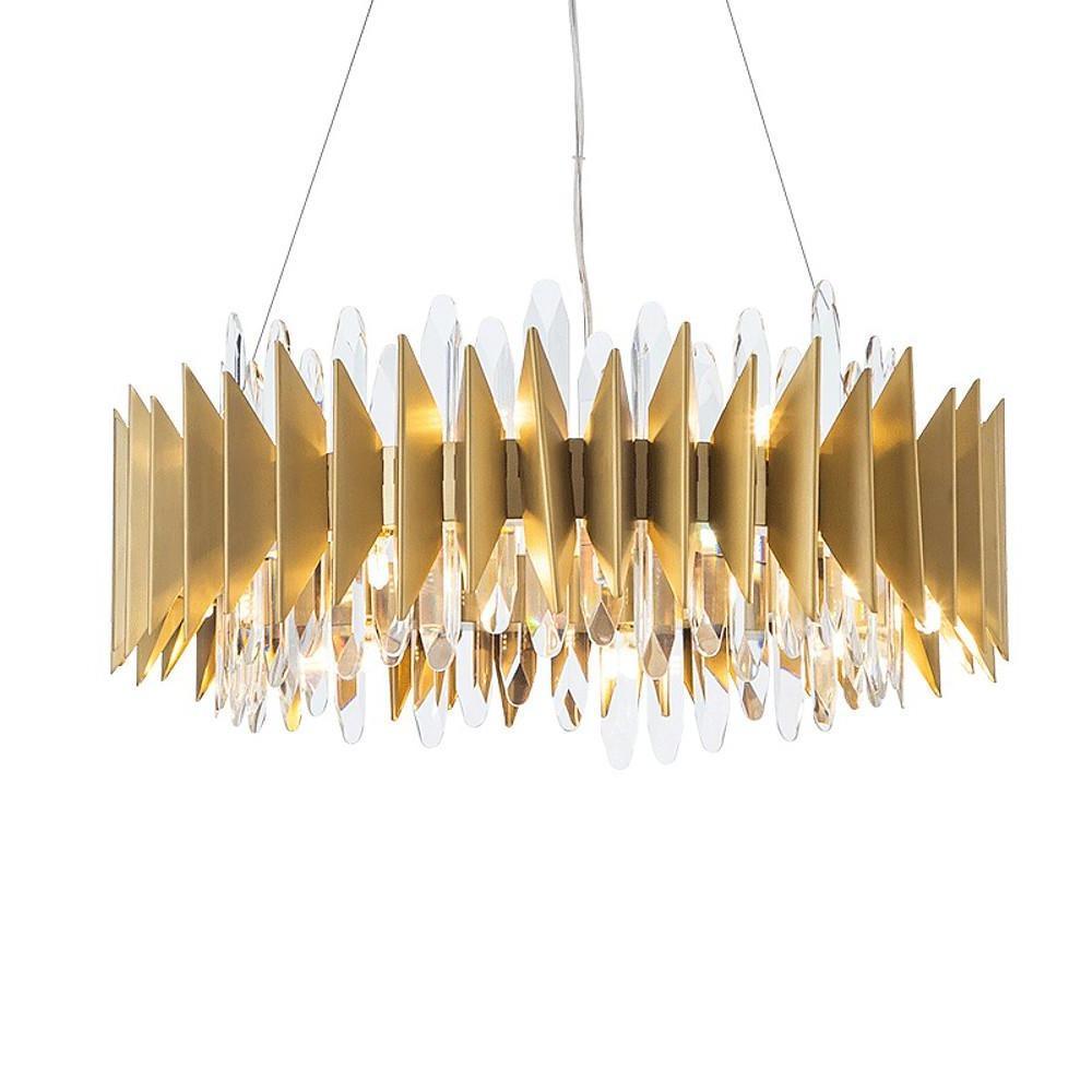 Modern Round Crystal Stainless Steel LED Chandelier
