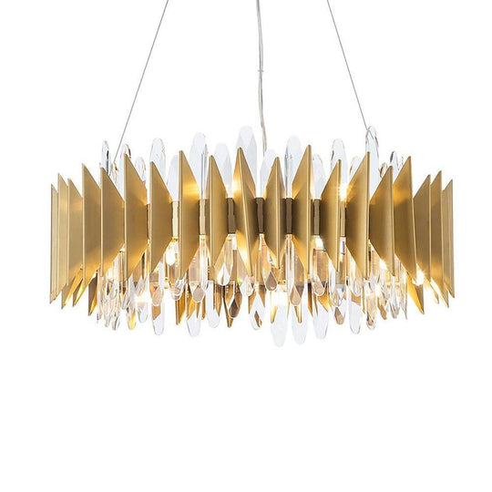 Modern Round Crystal Stainless Steel LED Chandelier
