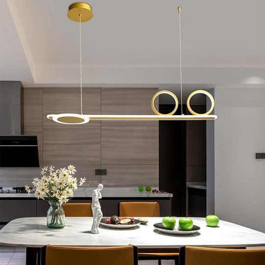 3 Circles Linear Design LED Modern Ceiling Lights White Black Gold Pendant Lighting