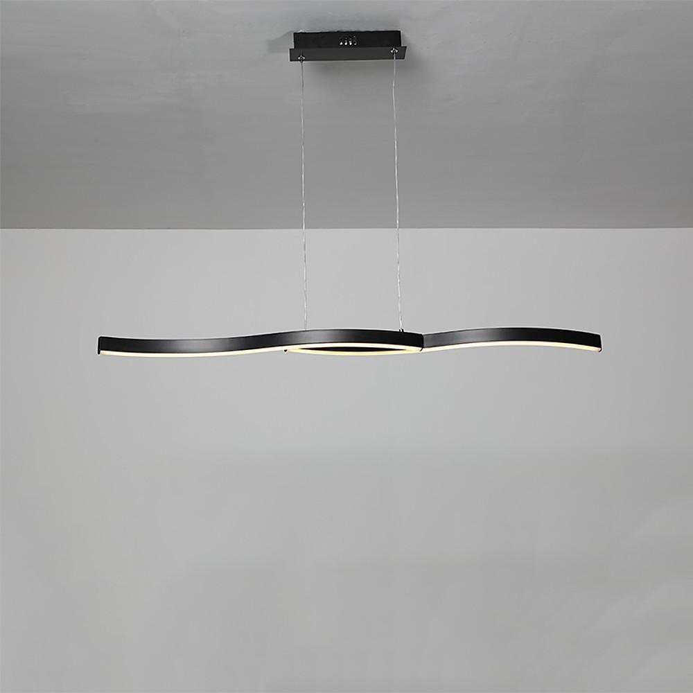 Dual Wave Metal &amp; PVC Island Dining Chandelier – 2-Light LED