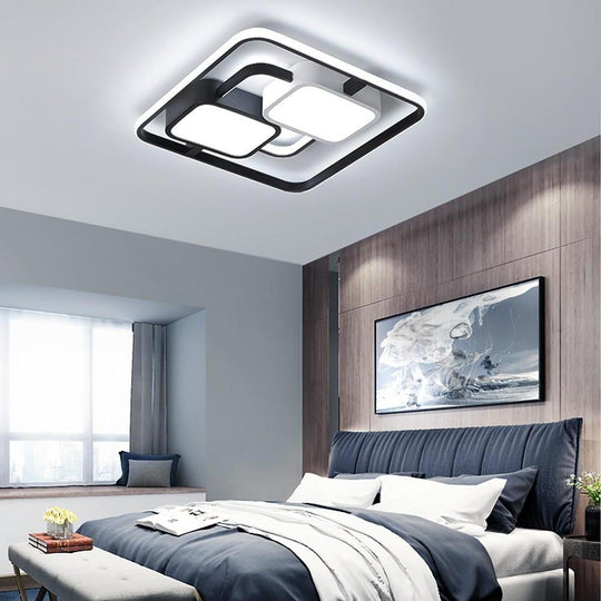 Circles Rectangles Dimmable LED Modern Ceiling Light Flush Mount