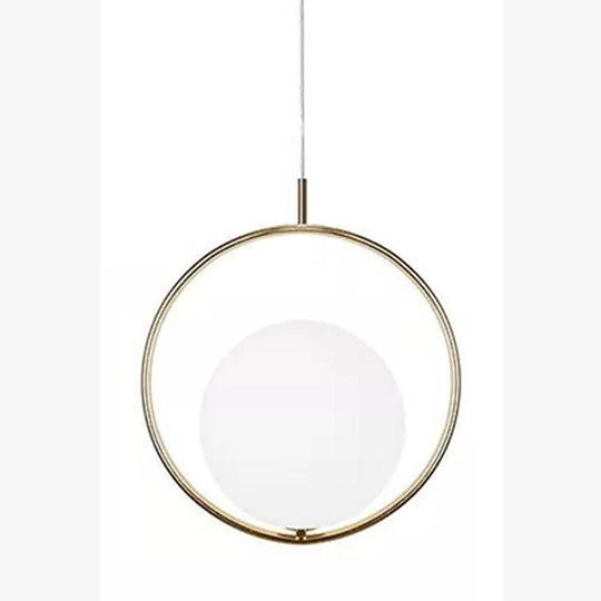 Electroplated Circle Glass Globe LED Nordic Pendant Lighting