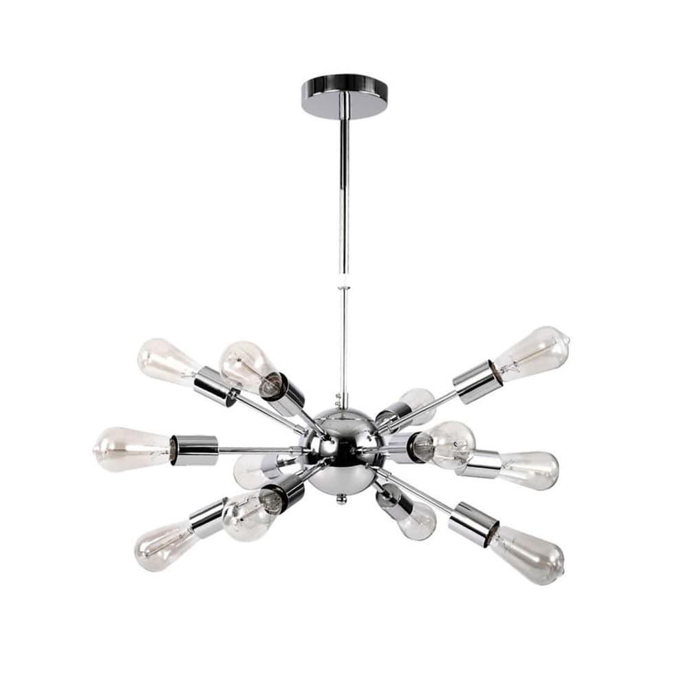 Modern Silver Sputnik Chandelier Dining Room &amp; Kitchen Chandelier with 12 Bulbs