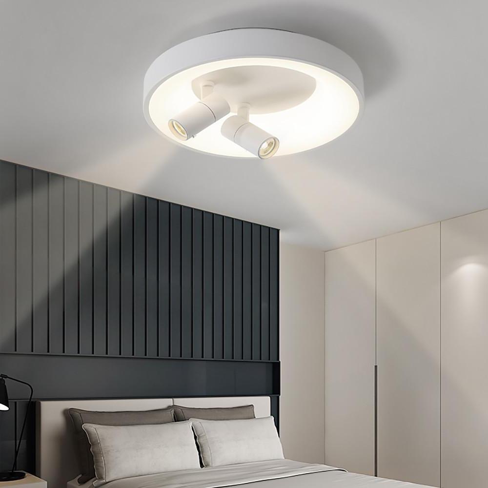 LED Circle White &amp; Black Flush Mount Ceiling Light