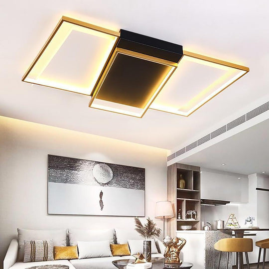 Rectangle &amp; Round LED Modern Flush Mount Ceiling Light