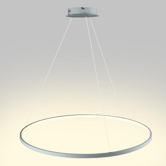 Round Geometric 30 W Single-Ring Integrated LED Pendant – Modern &amp; Dimmable
