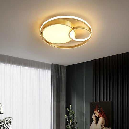 Tiered and Minimalist LED Overlapping Geometric Flush Mount Ceiling Light