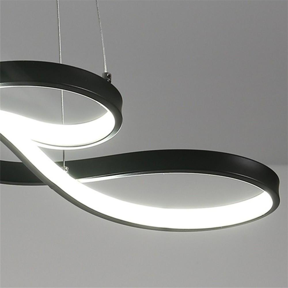 Geometric Wave Semi-Flush Chandelier – Metal &amp; Silica Gel