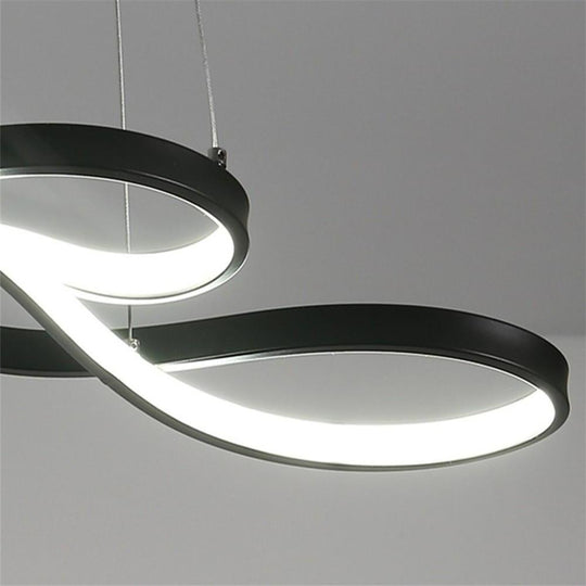 Geometric Wave Semi-Flush Chandelier – Metal &amp; Silica Gel