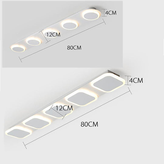 Combination Square Linear LED Flush Mount Ceiling Light