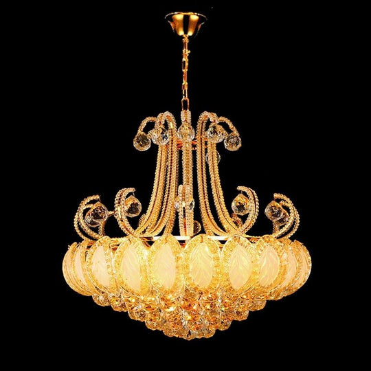 8-Light Modern Gold/Silver Vintage Crystal LED Chandelier – Drum Pendant Light