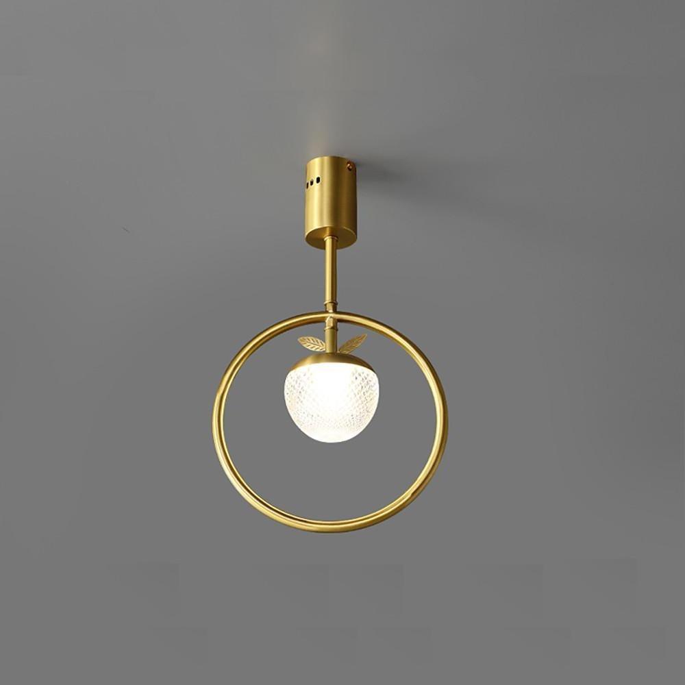 Circle LED Gold Flush Mount Ceiling Light – Modern Nordic Acrylic &amp; Copper Design