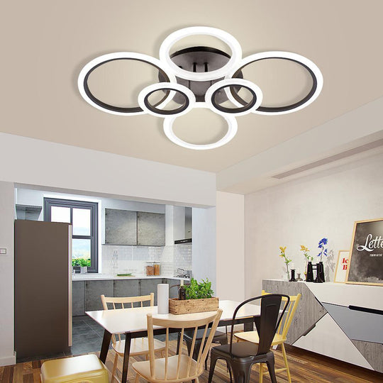 Circles Aluminum Acrylic Flush Mount LED Ceiling Light