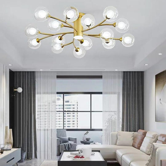 Globe Metal Glass Industrial LED Flush Mount Ceiling Light – Bedroom