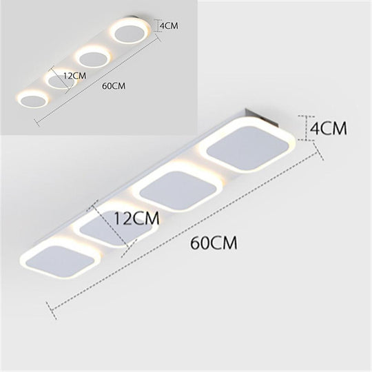 Combination Square Linear LED Flush Mount Ceiling Light