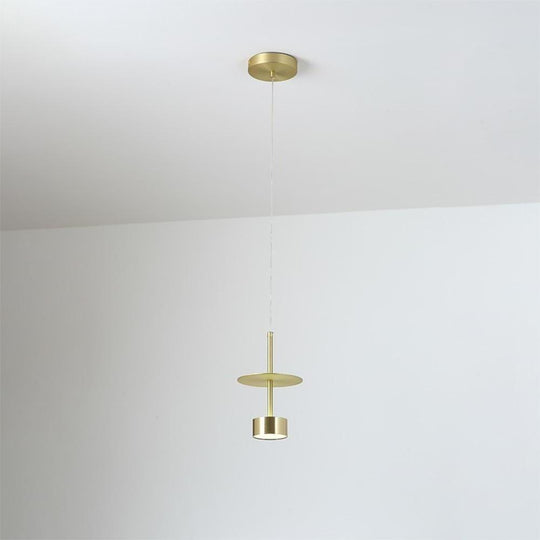 1 Bulb Metal Pendant Light for Kitchen Island Gold Industrial Ceiling Light
