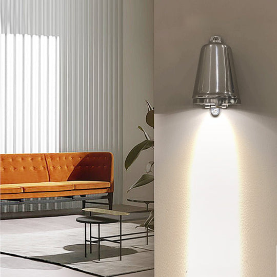Vintage Bell-Shaped Outdoor LED Wall Sconce