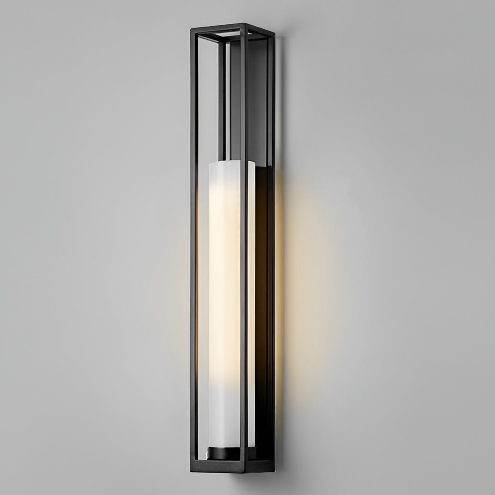 Vintage Geometric Wall Sconce – Metal &amp; White Jade Glass