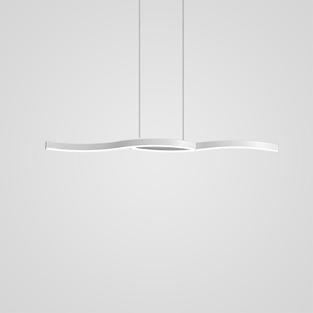 Dual Wave Metal &amp; PVC Island Dining Chandelier – 2-Light LED