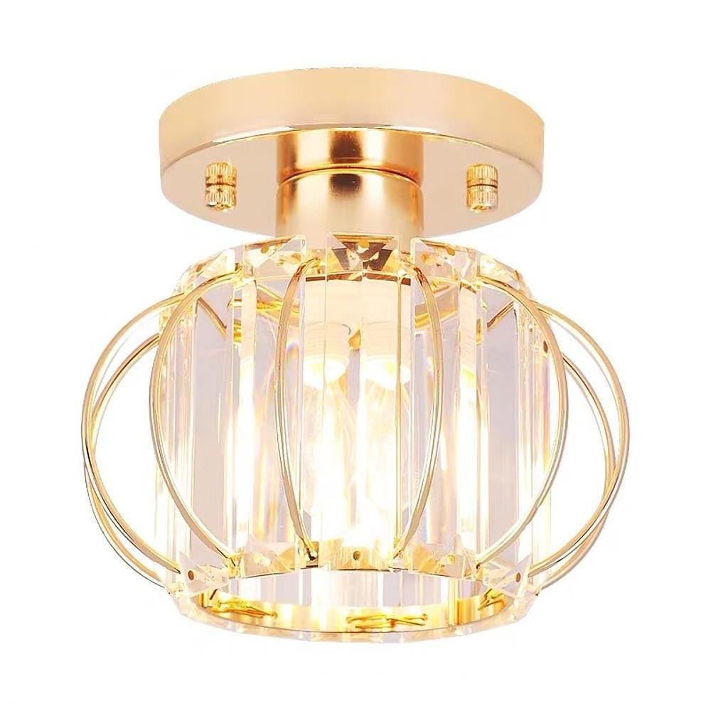 Multiple Oval LED Flush Mount Ceiling Light – Crystal &amp; Metal