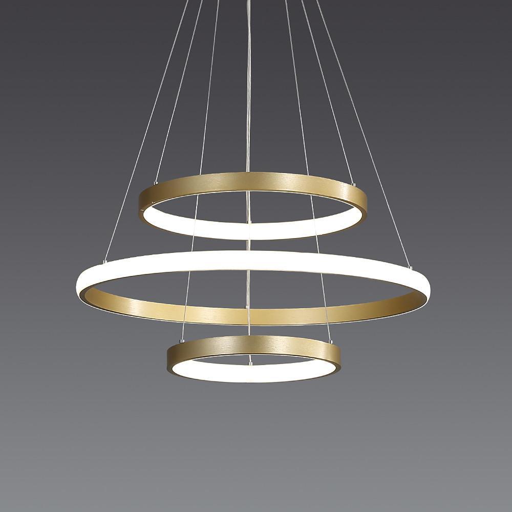 Circles Dimmable LED Adjustable Gold Contemporary Chandelier Island Light