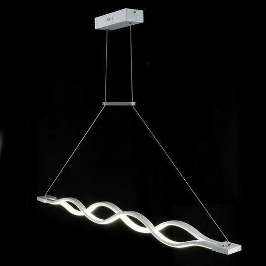 Double Wavy LED Modern Chandelier Dining Room Light Fixture