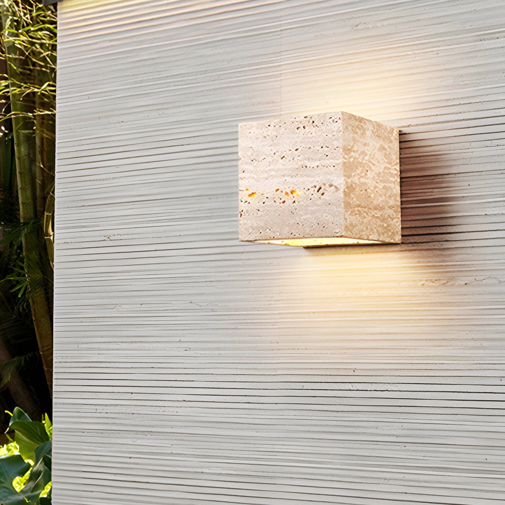 Wabi-Sabi Yellow Travertine LED Wall Sconce