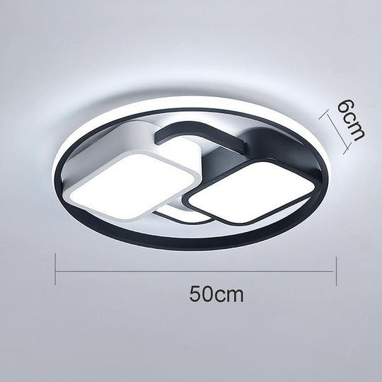 Circles Rectangles Dimmable LED Modern Ceiling Light Flush Mount