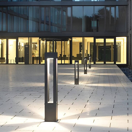 Black Aluminum Garden LED 7W 4-Beam Landscape Bollard Lights