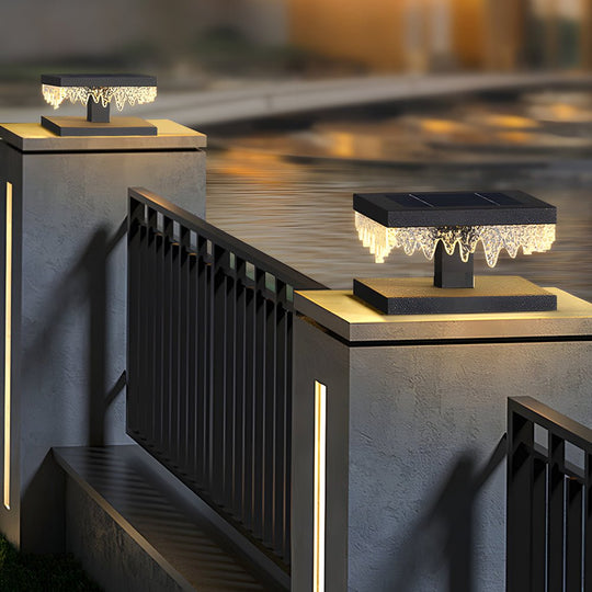 Square Waterproof LED Solar Fence Post Light